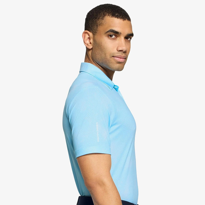 Maguire is a Breathable short sleeve golf shirt for Men in the color Crystal Blue(3)