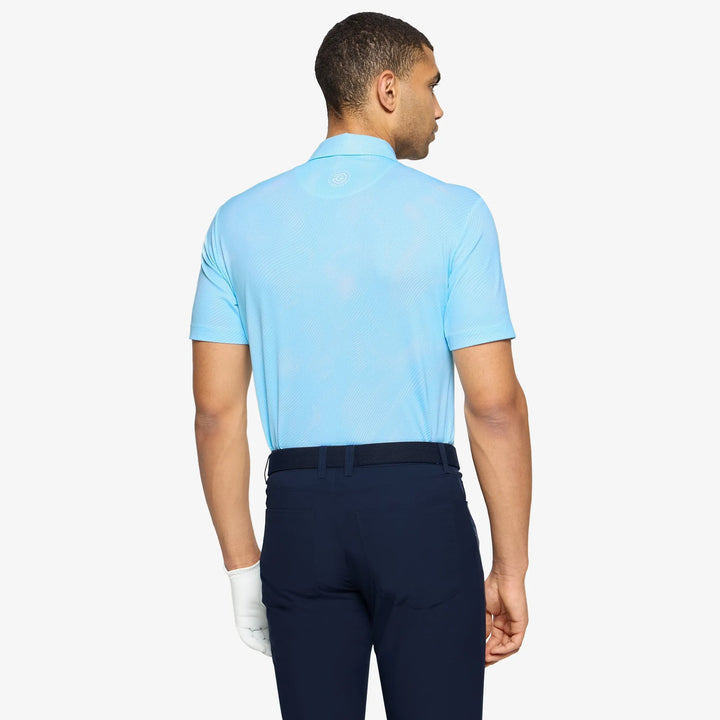 Maguire is a Breathable short sleeve golf shirt for Men in the color Crystal Blue(4)