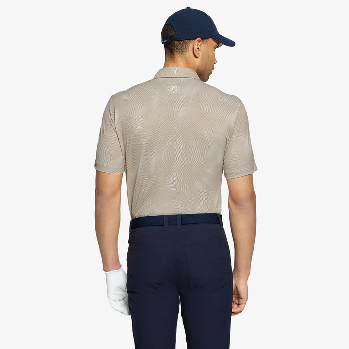 Maguire is a Breathable short sleeve golf shirt for Men in the color Sand(4)