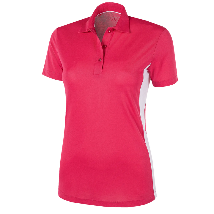 Maia is a Breathable short sleeve golf shirt for Women in the color Sugar Coral(0)