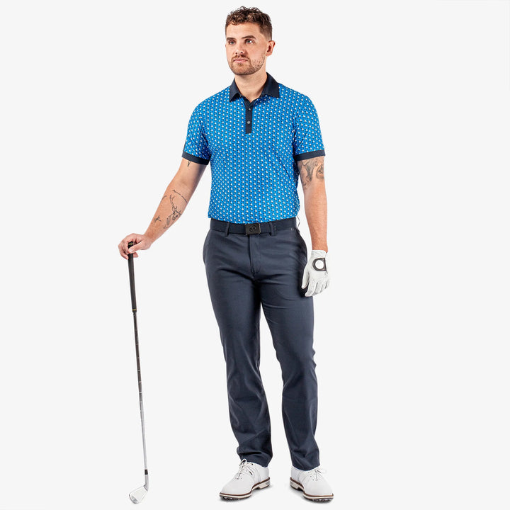 Malcolm is a Breathable short sleeve golf shirt for Men in the color Blue/Navy/Cool grey(2)