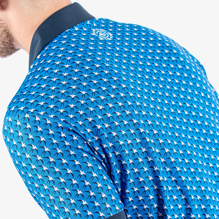Malcolm is a Breathable short sleeve golf shirt for Men in the color Blue/Navy/Cool grey(6)