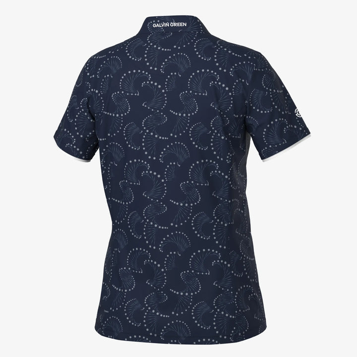 Mandy is a Breathable short sleeve golf shirt for Women in the color Navy/White(7)