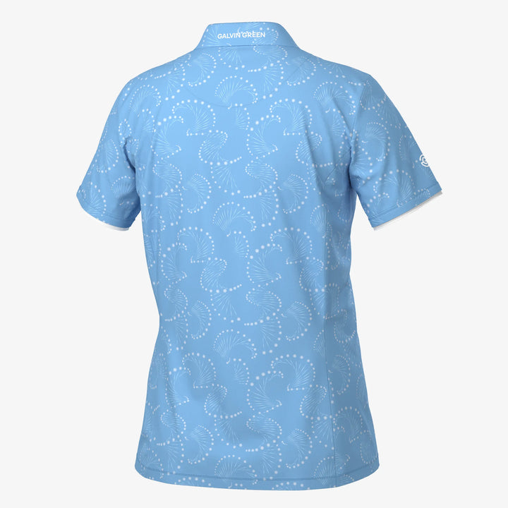 Mandy is a Breathable short sleeve golf shirt for Women in the color Alaskan Blue/White(7)