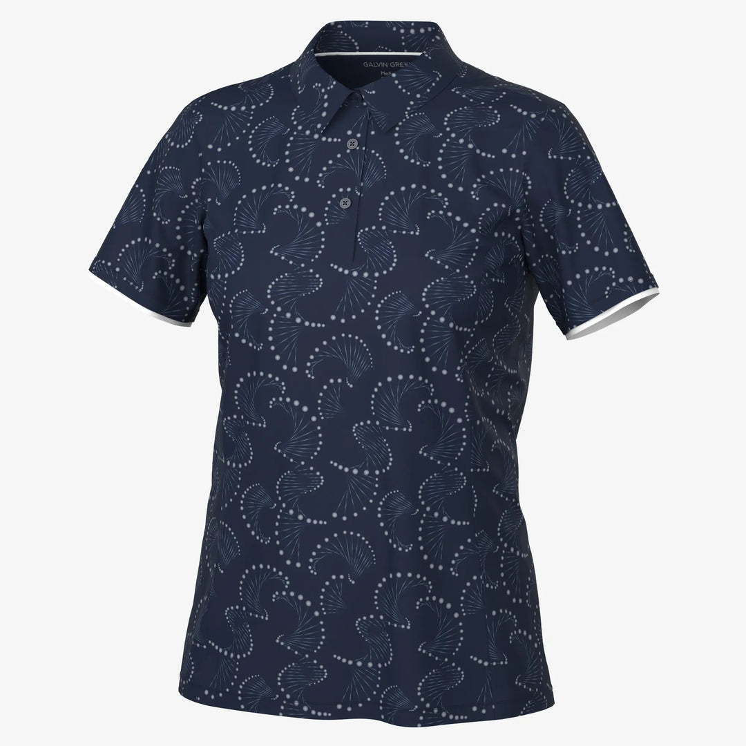 Mandy is a Breathable short sleeve golf shirt for Women in the color Navy/White(0)