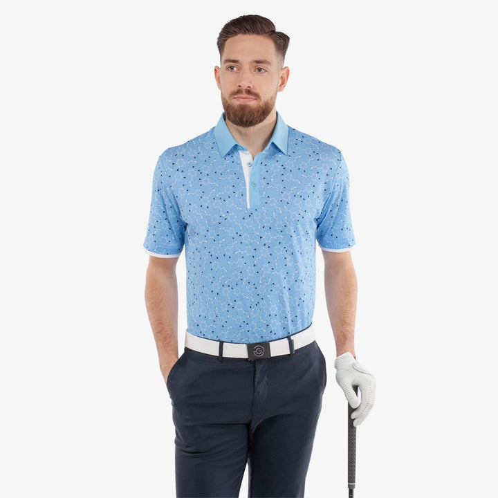 Mannix is a Breathable short sleeve golf shirt for Men in the color Alaskan Blue/Navy(1)