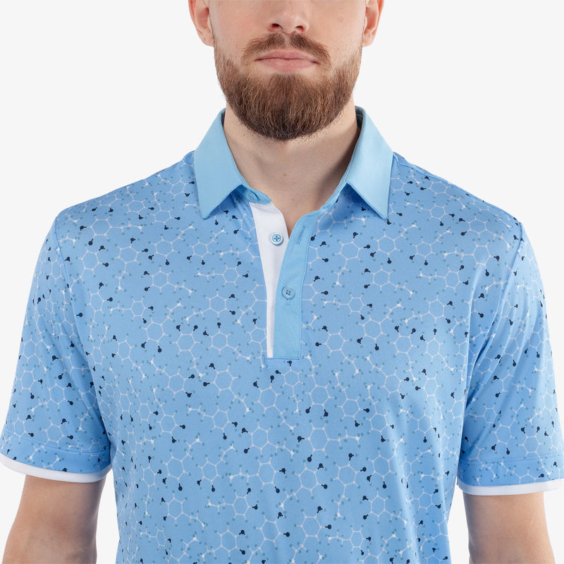 Mannix is a Breathable short sleeve golf shirt for Men in the color Alaskan Blue/Navy(3)