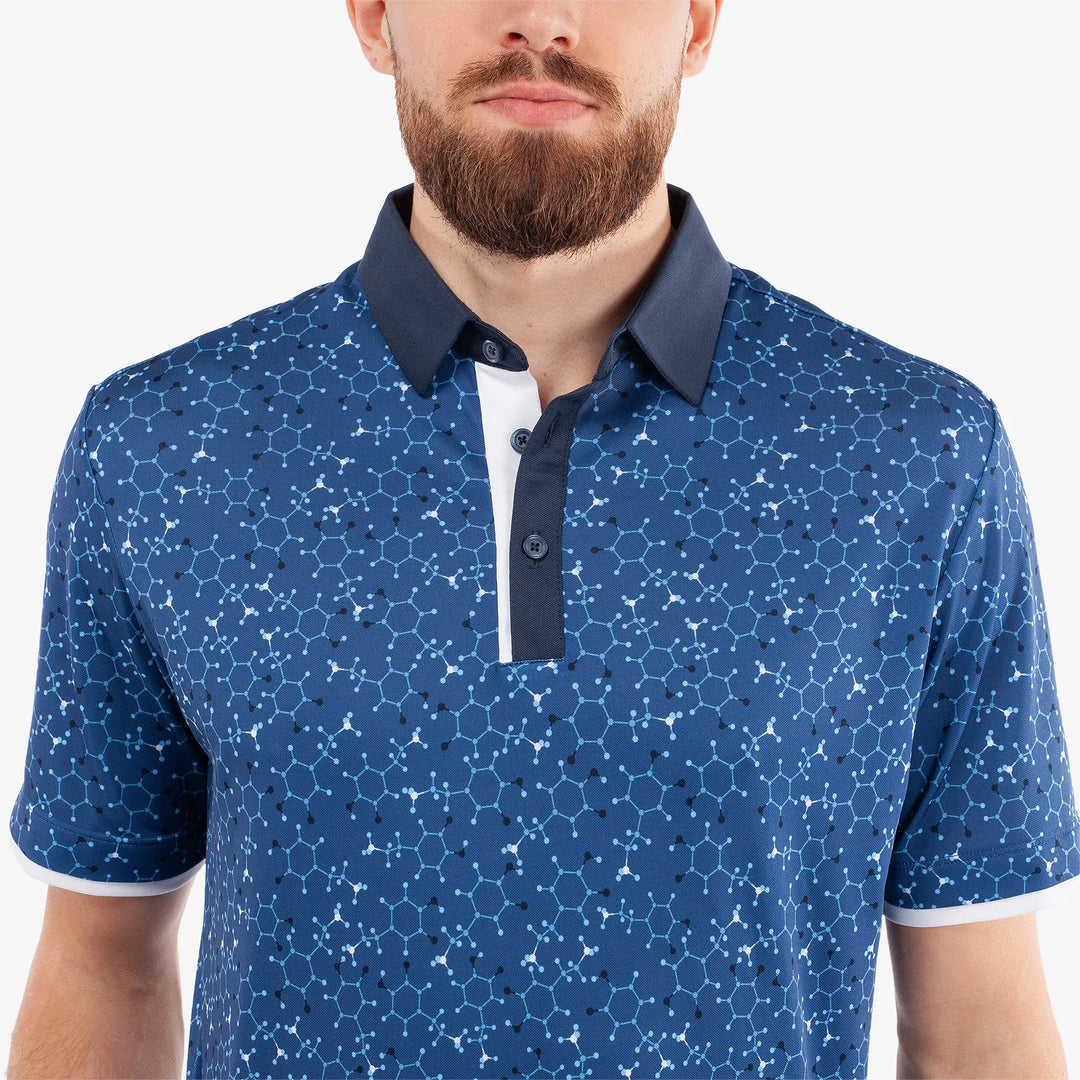 Mannix is a Breathable short sleeve golf shirt for Men in the color Blue/Navy(3)