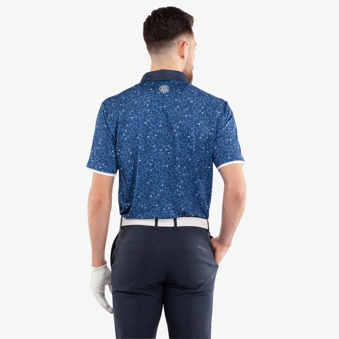 Mannix is a Breathable short sleeve golf shirt for Men in the color Blue/Navy(4)