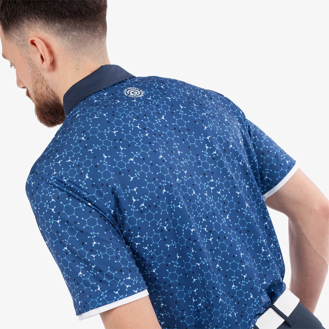 Mannix is a Breathable short sleeve golf shirt for Men in the color Blue/Navy(5)