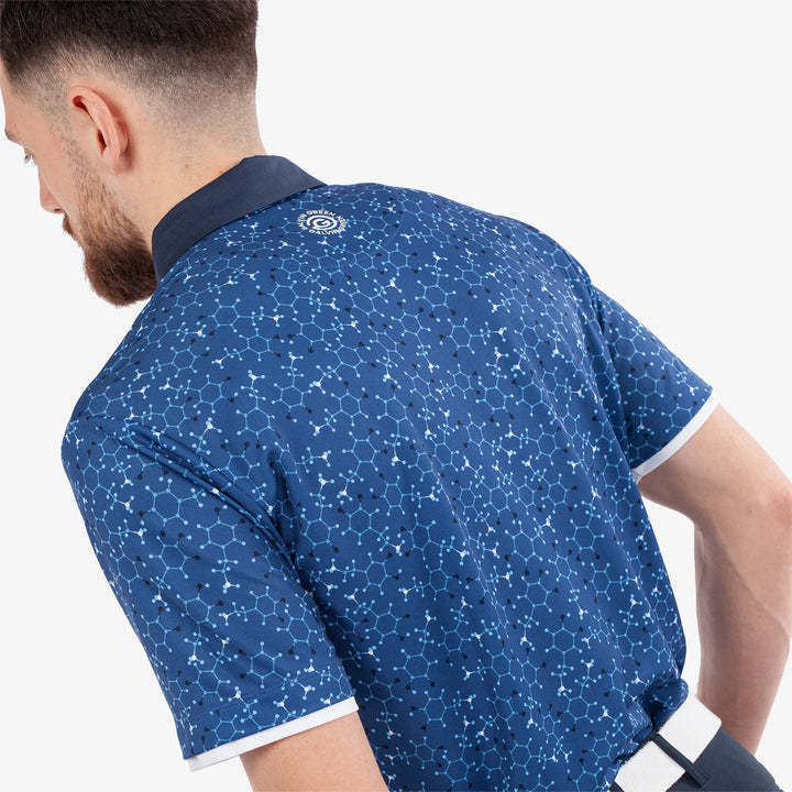 Mannix is a Breathable short sleeve golf shirt for Men in the color Blue/Navy(5)