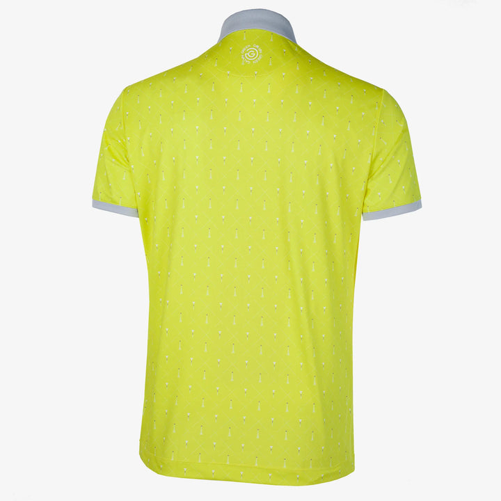 Manolo is a Breathable short sleeve golf shirt for Men in the color Sunny Lime/Cool Grey/White(8)