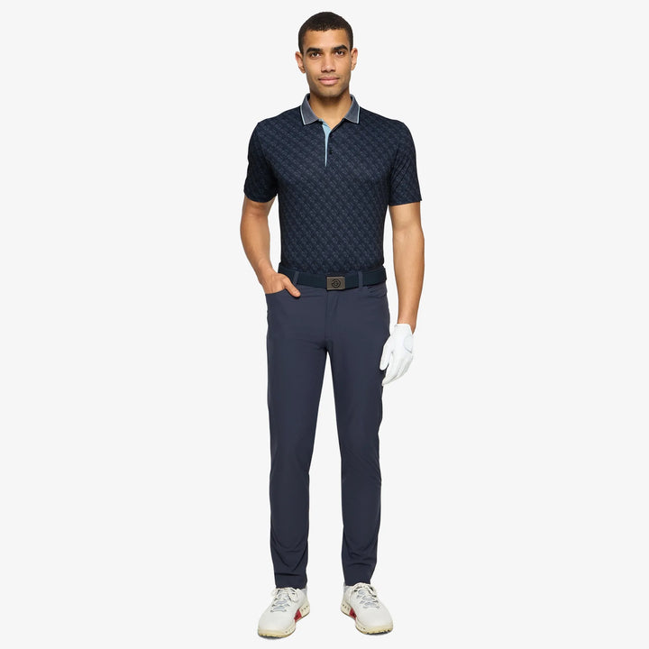 Mansfield is a Breathable short sleeve golf shirt for Men in the color Navy(2)