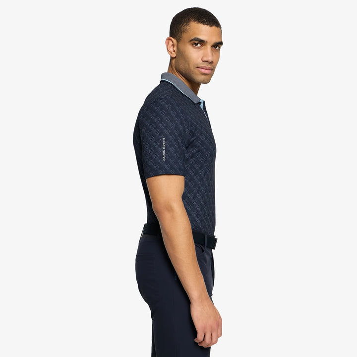 Mansfield is a Breathable short sleeve golf shirt for Men in the color Navy(3)