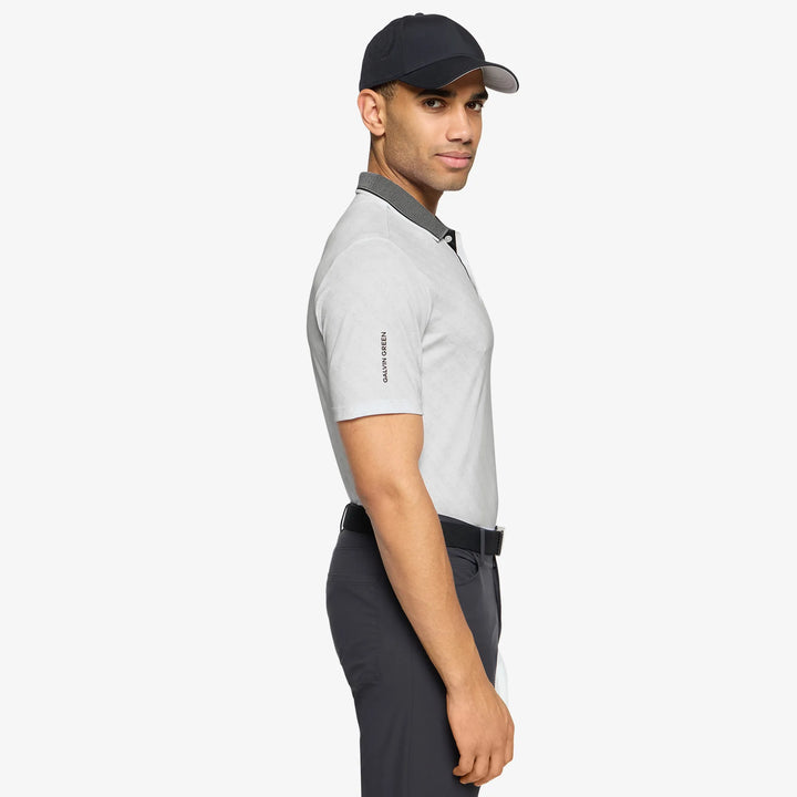 Mansfield is a Breathable short sleeve golf shirt for Men in the color White(3)