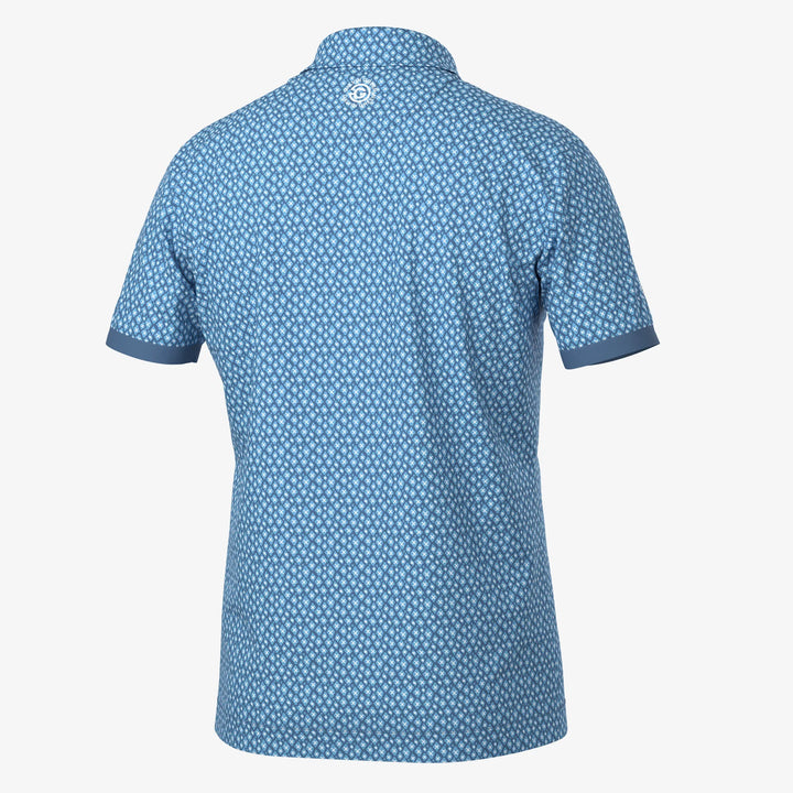 Manuel is a Breathable short sleeve golf shirt for Men in the color Moonlight Blue/White(7)