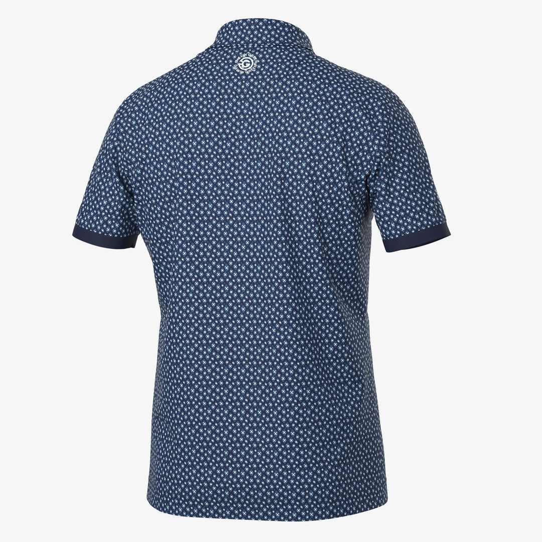 Manuel is a Breathable short sleeve golf shirt for Men in the color Navy/White(7)