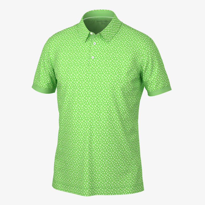 Manuel is a Breathable short sleeve golf shirt for Men in the color Fresh Green/White(0)