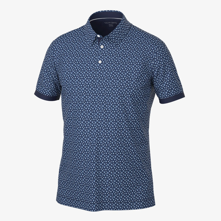 Manuel is a Breathable short sleeve golf shirt for Men in the color Navy/White(0)