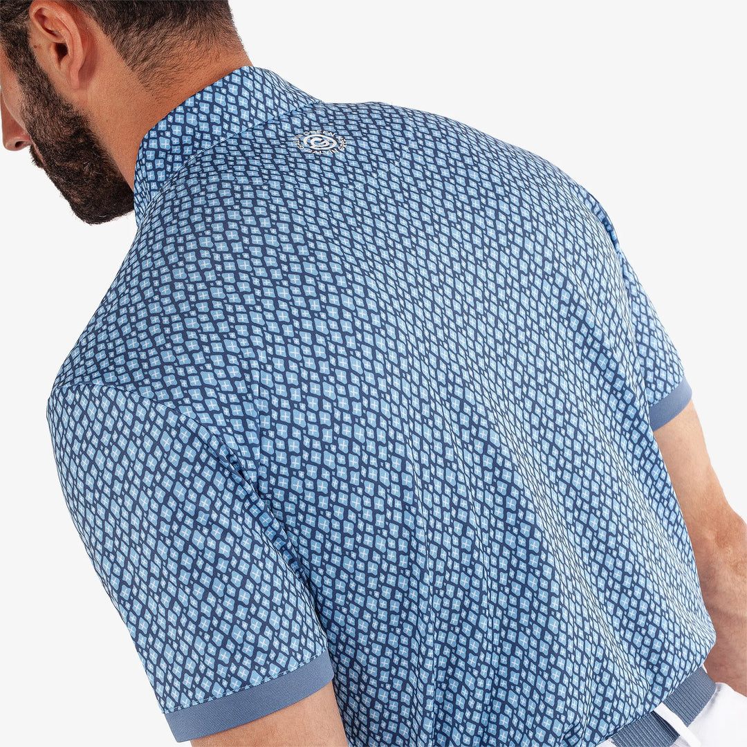 Manuel is a Breathable short sleeve golf shirt for Men in the color Moonlight Blue/White(5)