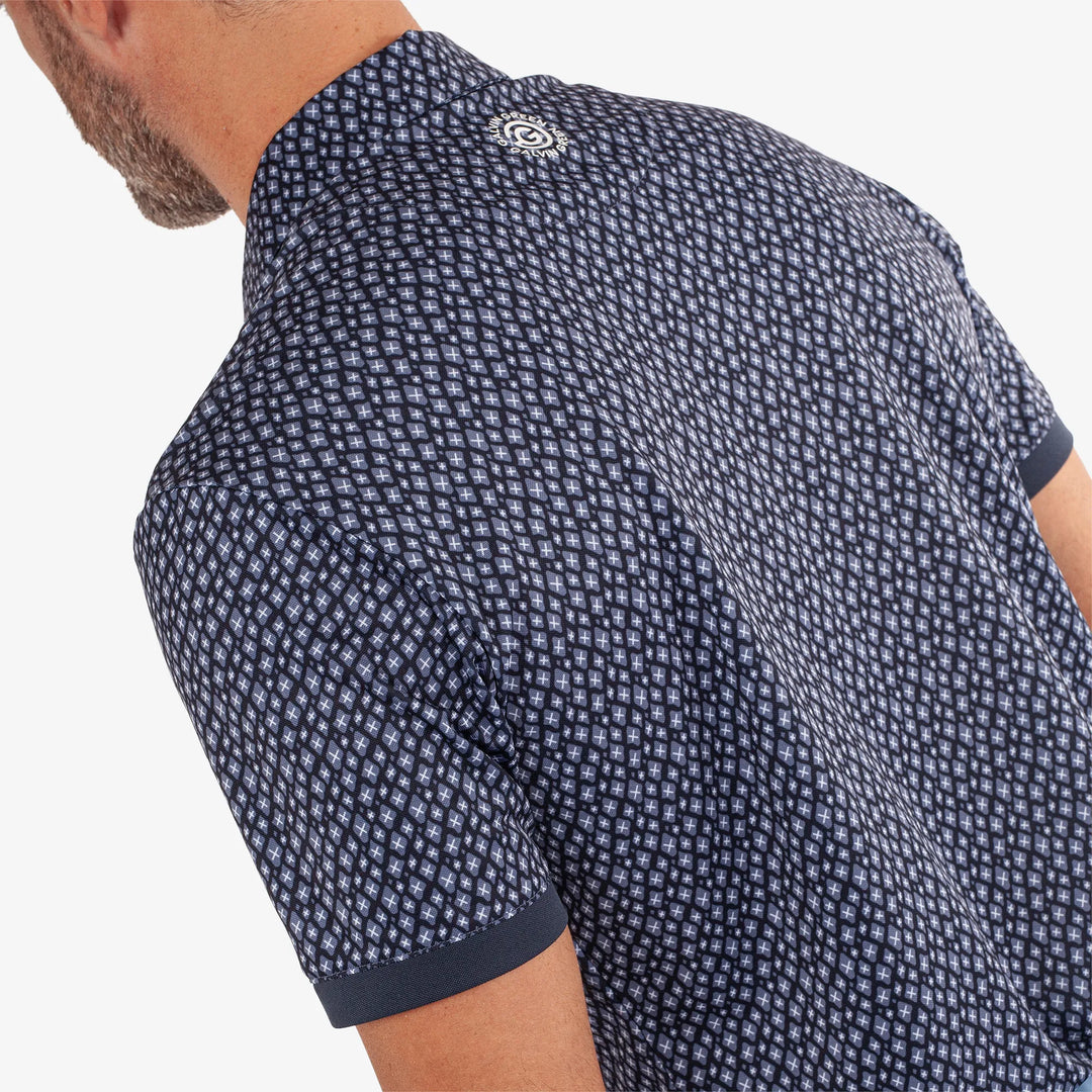 Manuel is a Breathable short sleeve golf shirt for Men in the color Navy/White(5)