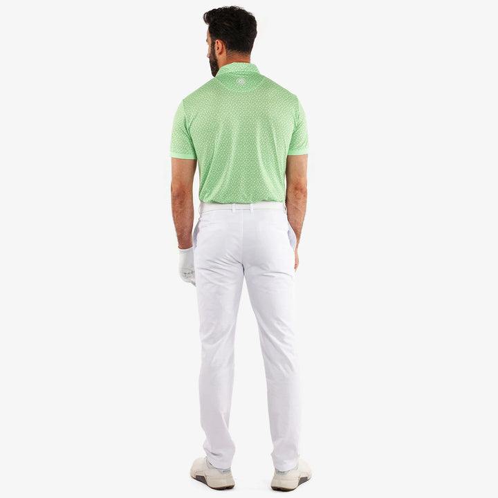 Manuel is a Breathable short sleeve golf shirt for Men in the color Fresh Green/White(6)