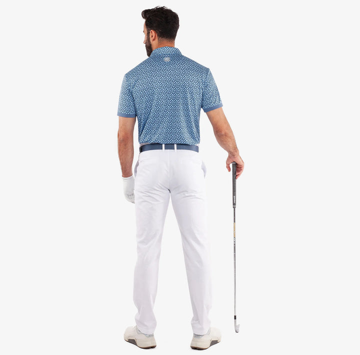 Manuel is a Breathable short sleeve golf shirt for Men in the color Moonlight Blue/White(6)