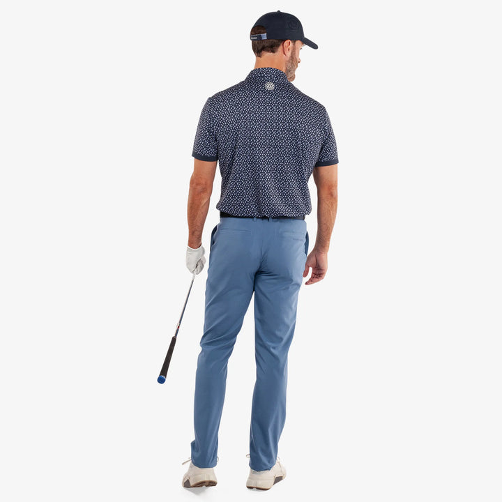 Manuel is a Breathable short sleeve golf shirt for Men in the color Navy/White(6)