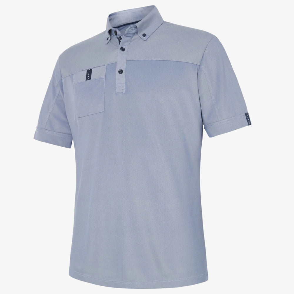 Maple is a Breathable short sleeve golf shirt for Men in the color Moonlight Blue(0)