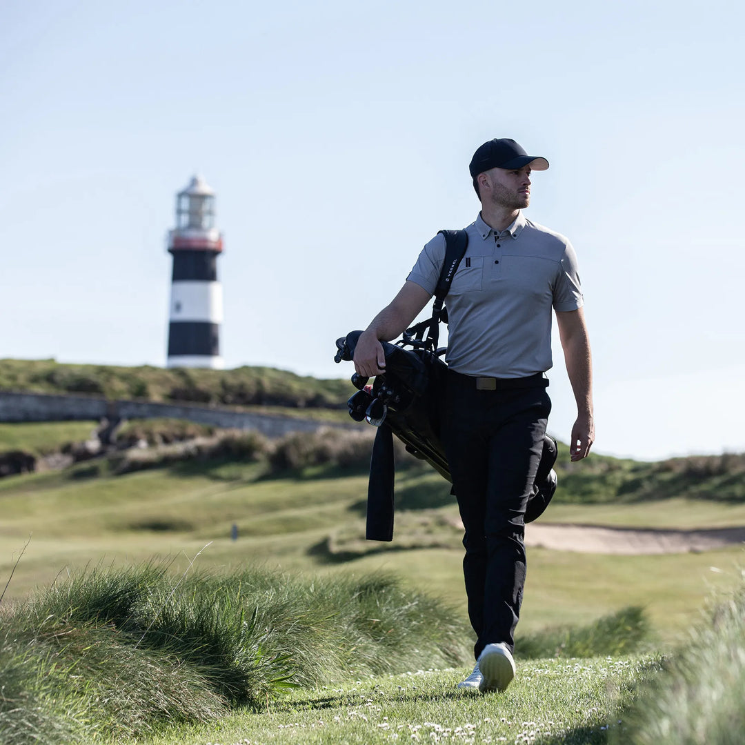 Maple is a Breathable short sleeve golf shirt for Men in the color Sharkskin(8)