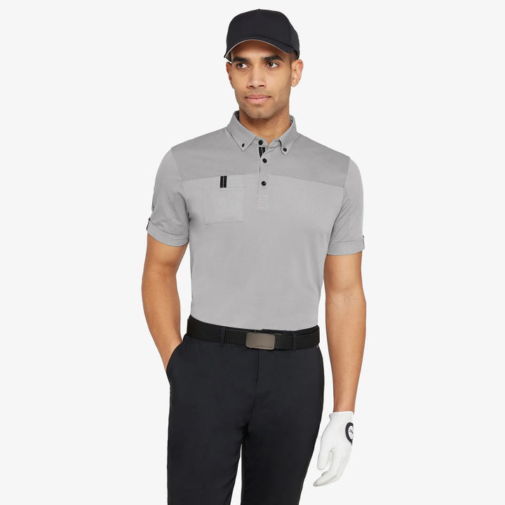 Maple is a Breathable short sleeve golf shirt for Men in the color Sharkskin(1)