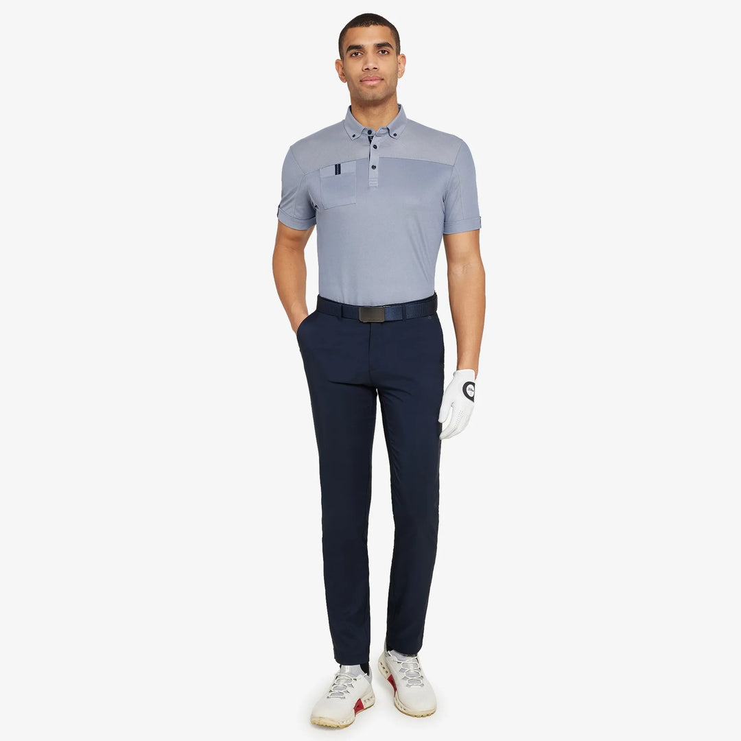 Maple is a Breathable short sleeve golf shirt for Men in the color Moonlight Blue(2)