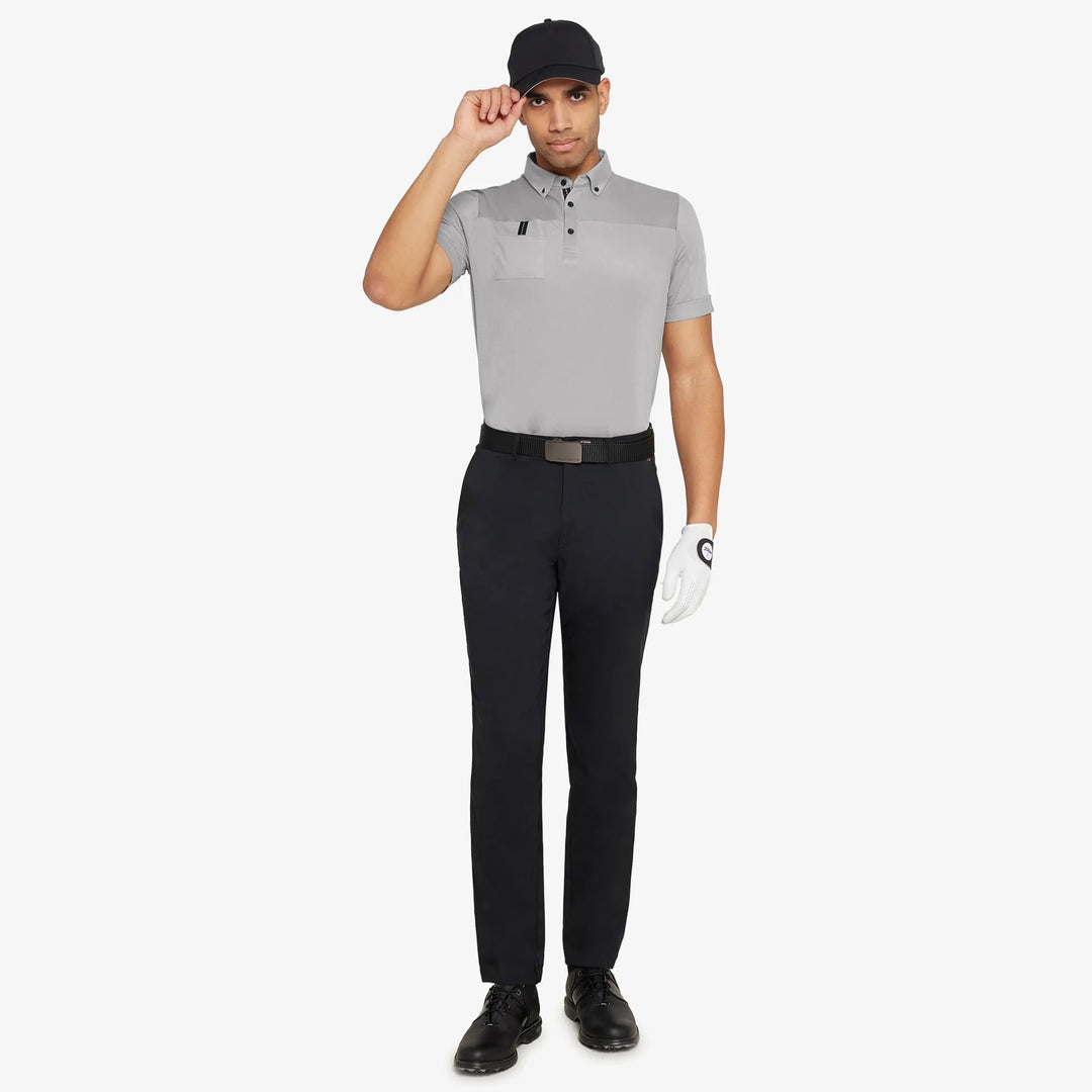 Maple is a Breathable short sleeve golf shirt for Men in the color Sharkskin(2)