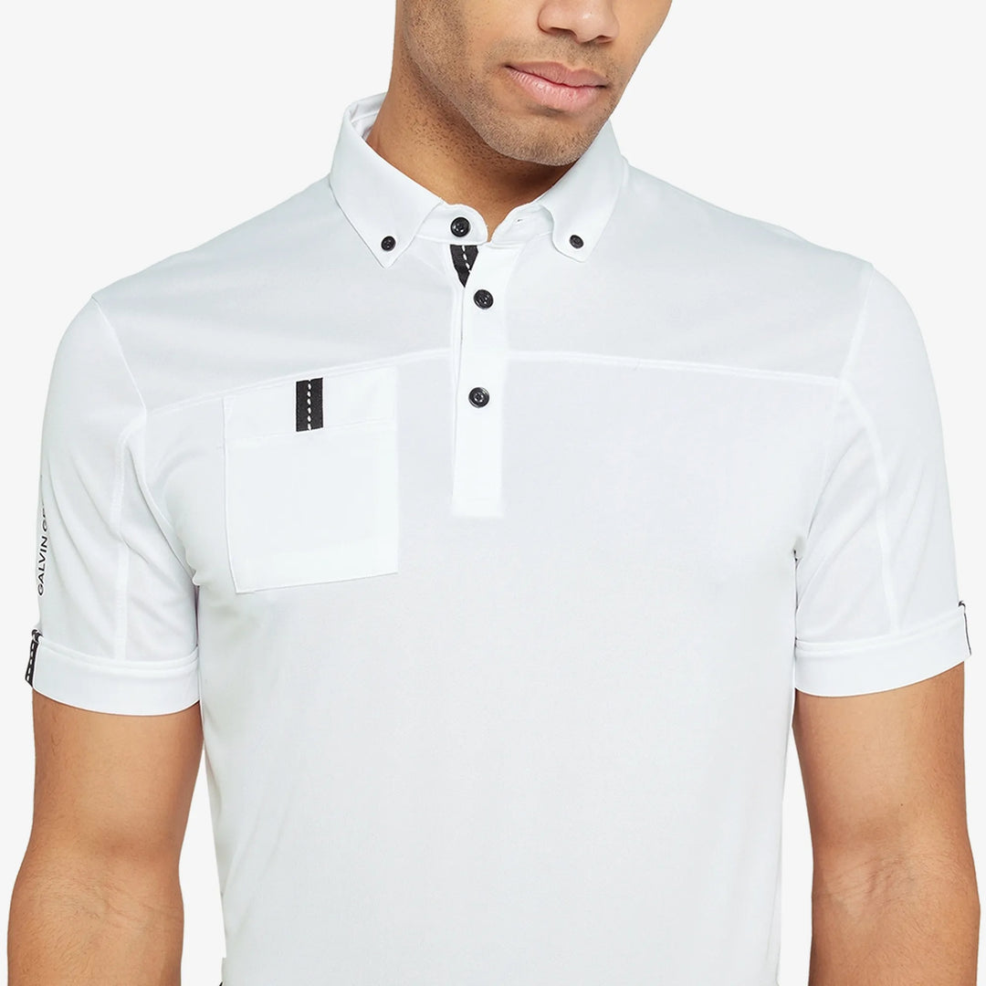 Maple is a Breathable short sleeve golf shirt for Men in the color White(3)