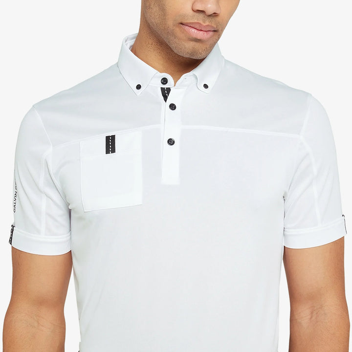 Maple is a Breathable short sleeve golf shirt for Men in the color White(3)