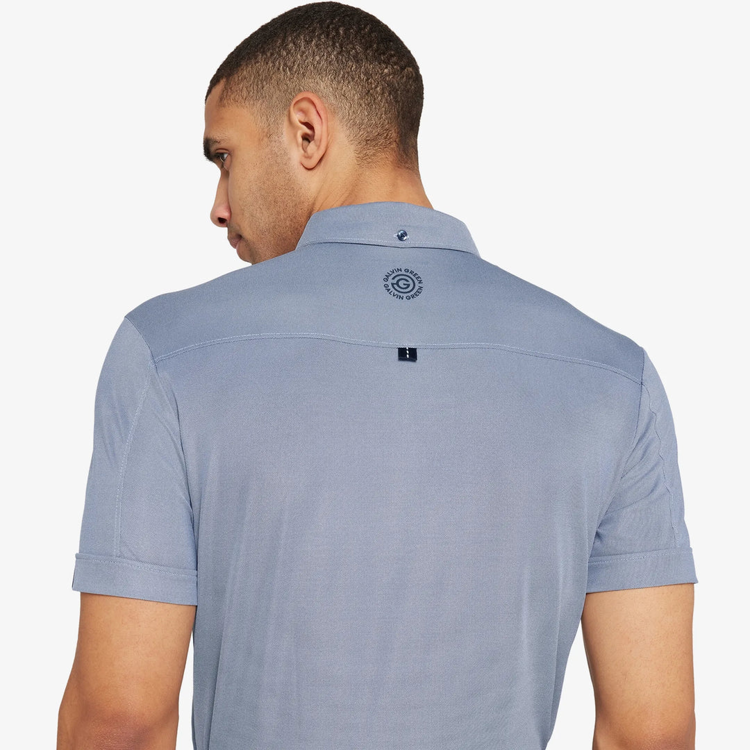 Maple is a Breathable short sleeve golf shirt for Men in the color Moonlight Blue(5)