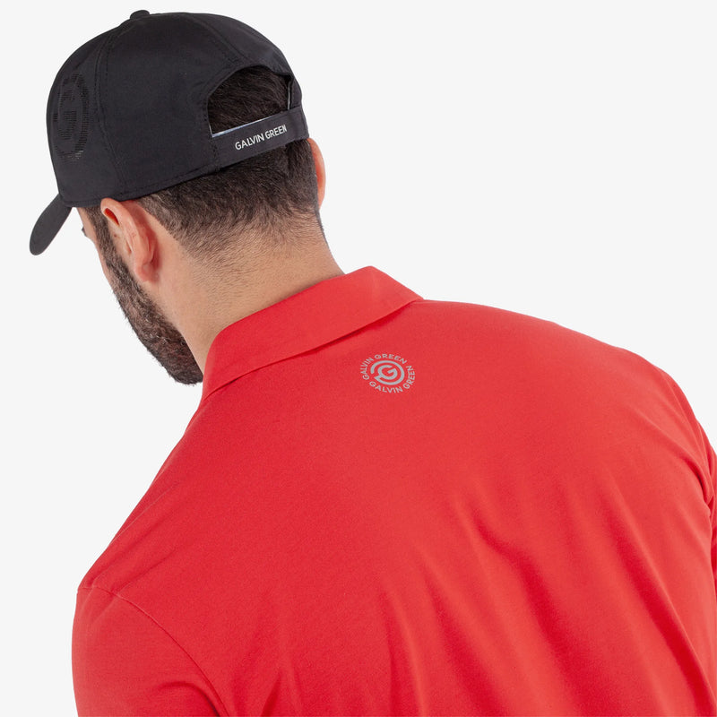 Marcelo is a Breathable short sleeve golf shirt for Men in the color Red(5)
