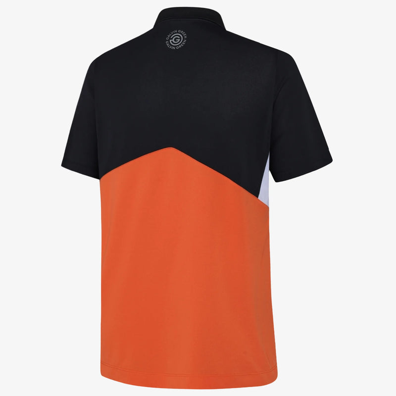 Marco is a Breathable short sleeve golf shirt for Men in the color Black/Orange(1)