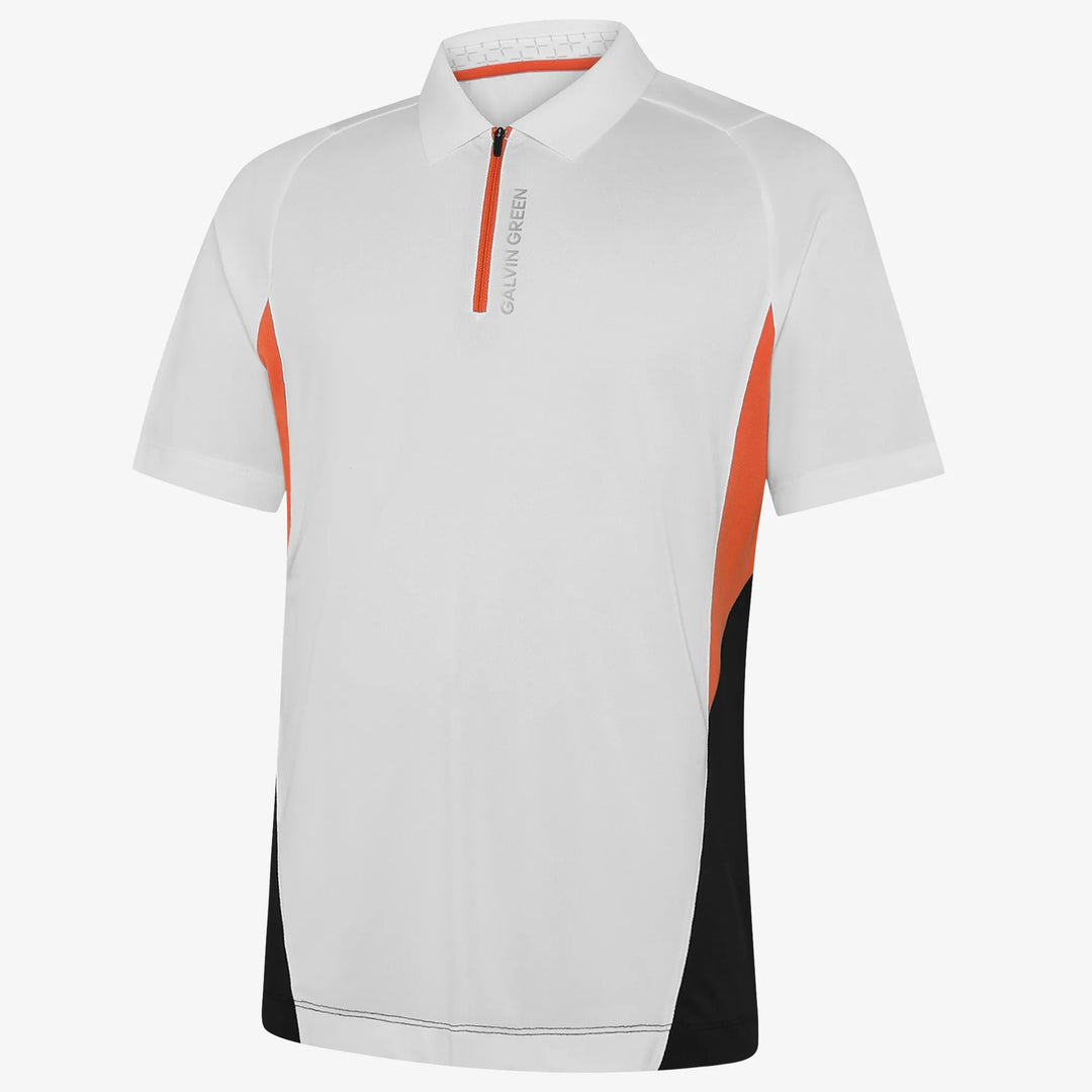 Marco is a Breathable short sleeve golf shirt for Men in the color White/Black(0)