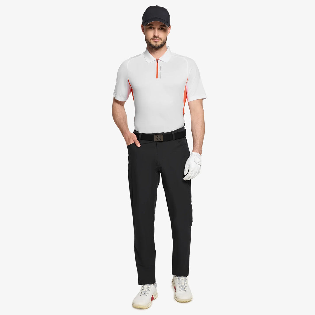 Marco is a Breathable short sleeve golf shirt for Men in the color White/Black(2)