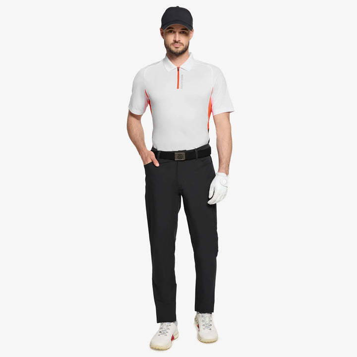 Marco is a Breathable short sleeve golf shirt for Men in the color White/Black(2)