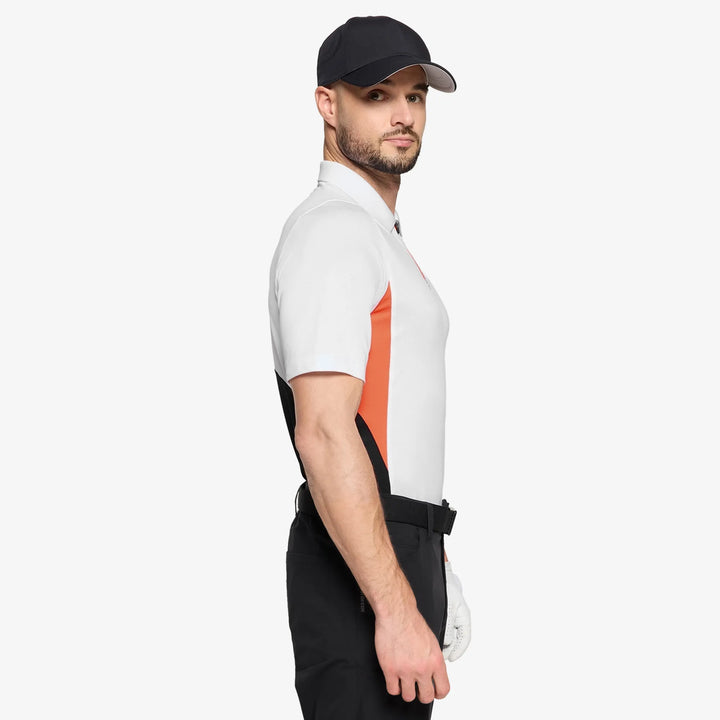 Marco is a Breathable short sleeve golf shirt for Men in the color White/Black(3)