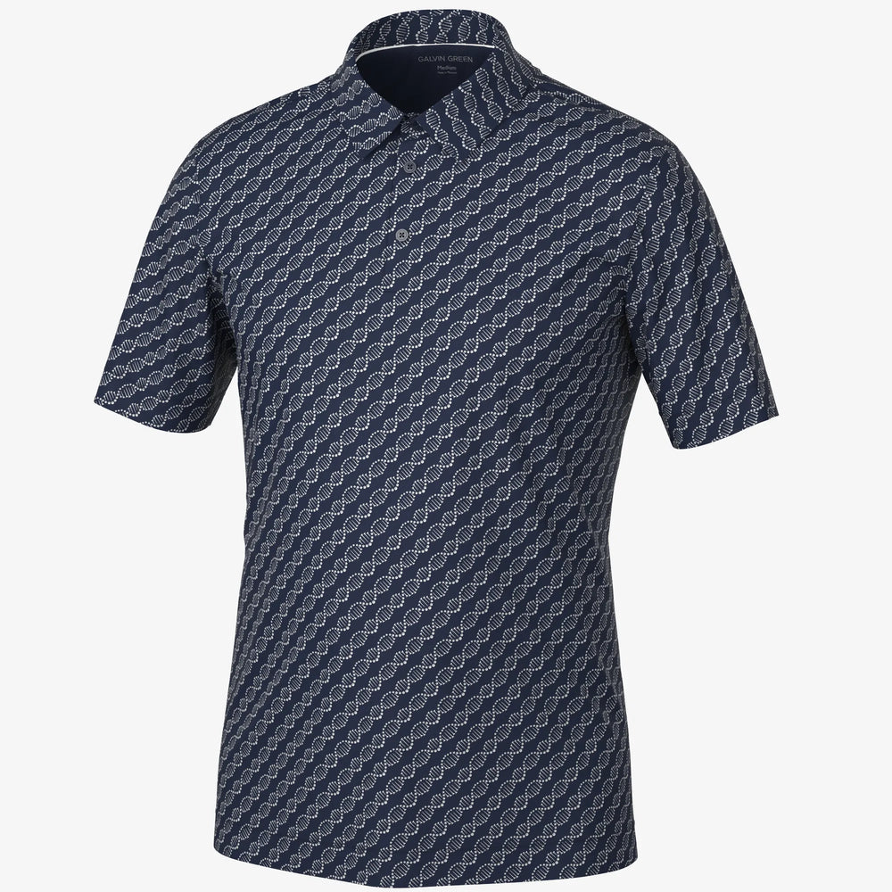 Marcus is a Breathable short sleeve golf shirt for Men in the color Navy(0)