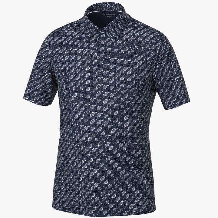 Marcus is a Breathable short sleeve golf shirt for Men in the color Navy(0)