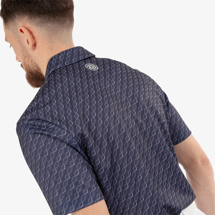 Marcus is a Breathable short sleeve golf shirt for Men in the color Navy(5)
