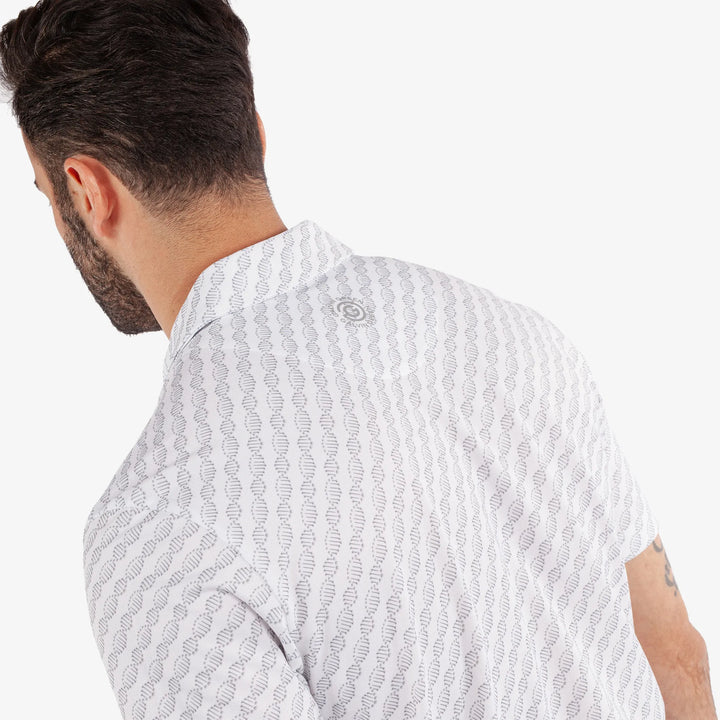 Marcus is a Breathable short sleeve golf shirt for Men in the color White(3)
