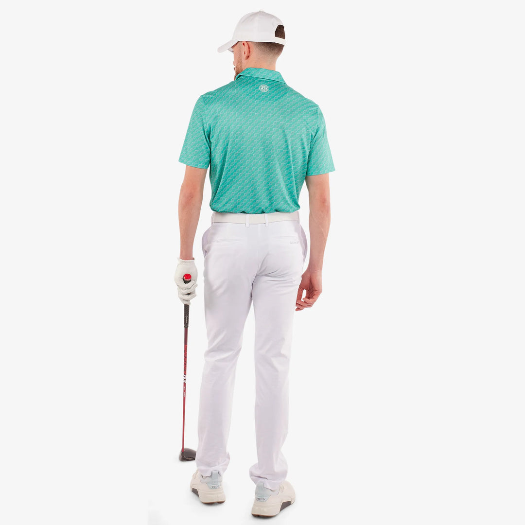 Marcus is a Breathable short sleeve golf shirt for Men in the color Atlantis Green(6)