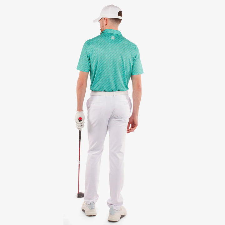 Marcus is a Breathable short sleeve golf shirt for Men in the color Atlantis Green(6)