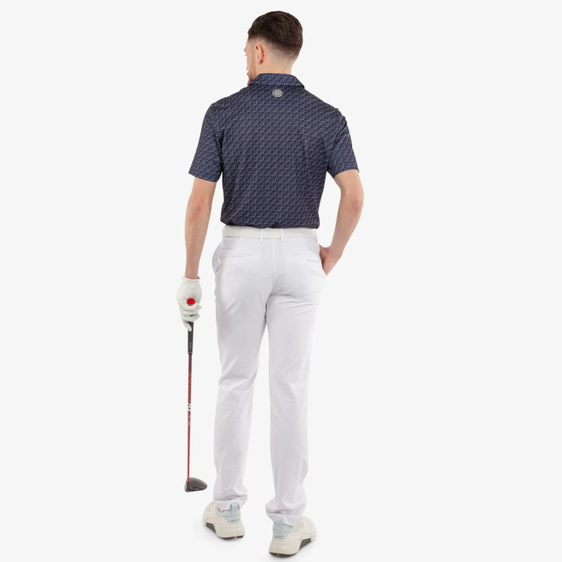 Marcus is a Breathable short sleeve golf shirt for Men in the color Navy(6)