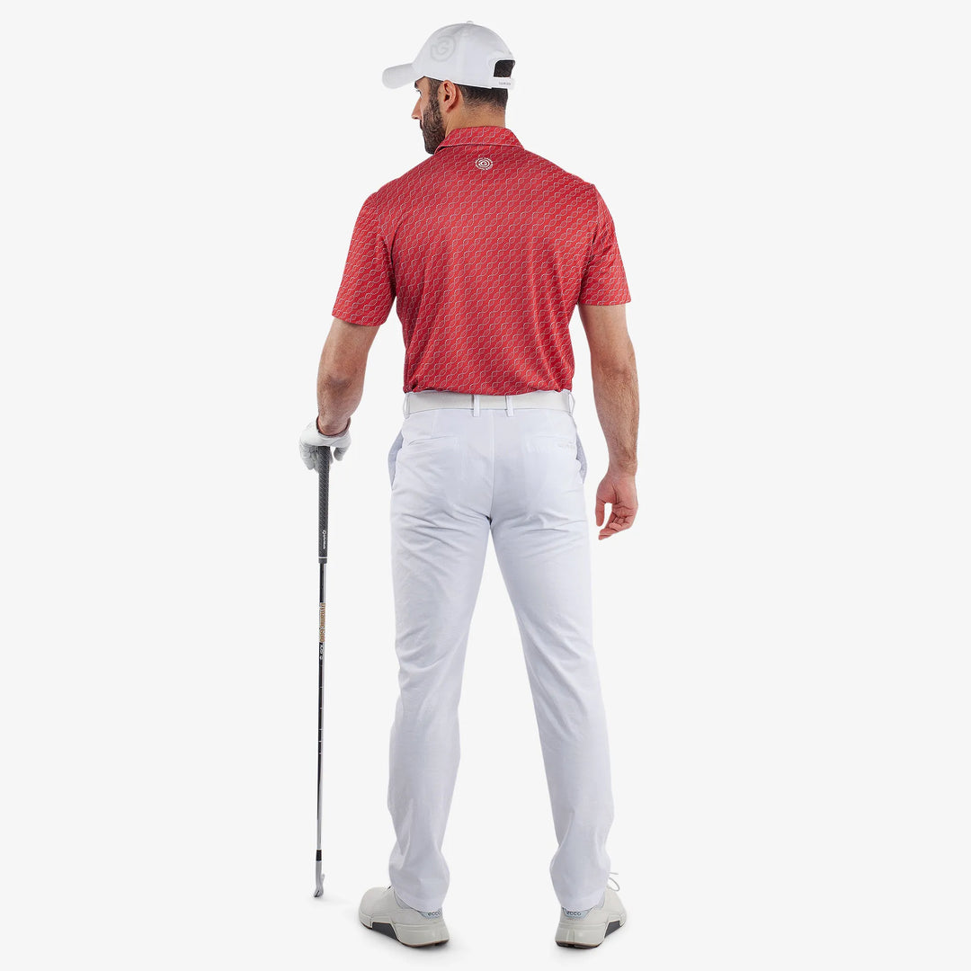 Marcus is a Breathable short sleeve golf shirt for Men in the color Red(6)